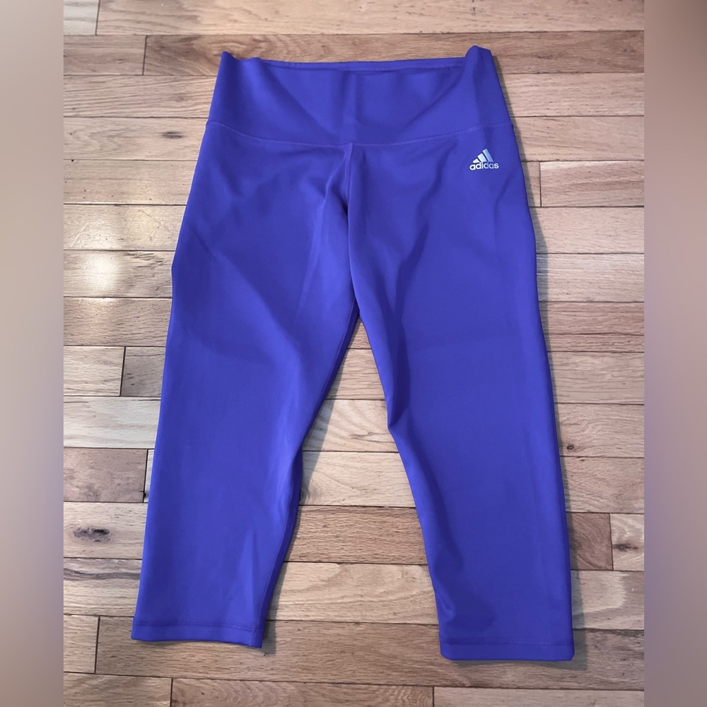 Adidas Purple High-Waisted 3/4 Running Pants Sz M